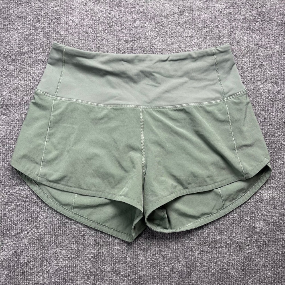 Lululemon Speed Up High-Rise Lined Shorts 2.5 Sage Green Size 4 LW7BEXS
